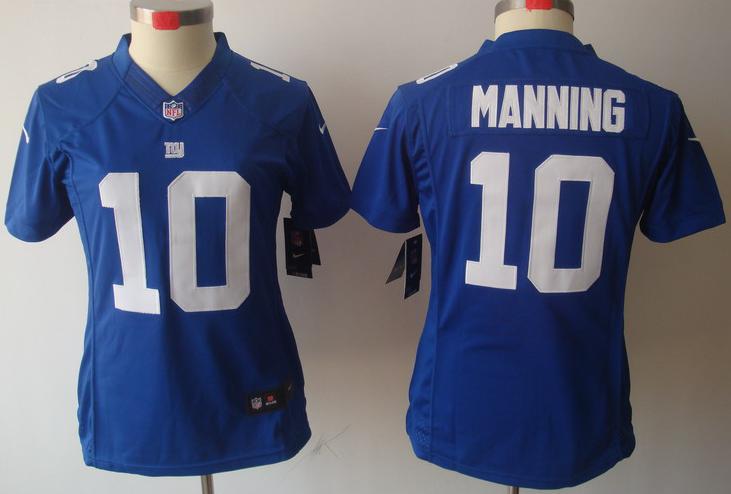 Cheap Women Nike New York Giants 10# Eli Manning Blue Game LIMITED NFL Jerseys