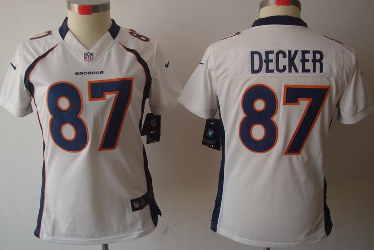 Cheap Women Nike Denver Broncos 87# Eric Decker White Game LIMITED NFL Jerseys