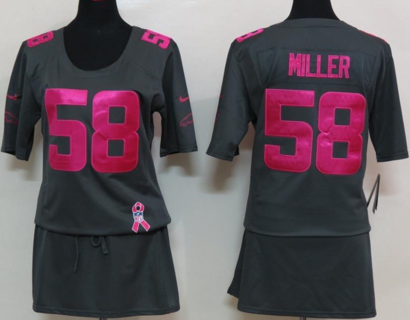 Cheap Women Nike Denver Broncos 58# Von Miller Breast Cancer Awareness Dark Grey NFL Jersey