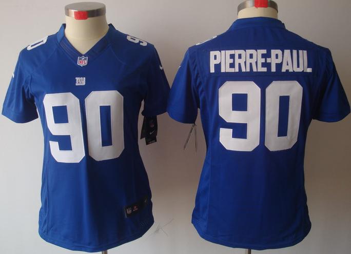 Cheap Women Nike New York Giants 90 Pierre-Paul Blue Game LIMITED NFL Jerseys
