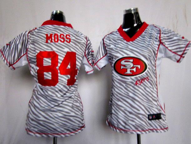 Cheap Women Nike San Francisco 49ers 84 Randy Moss FEM FAN Zebra Nike NFL Jerseys
