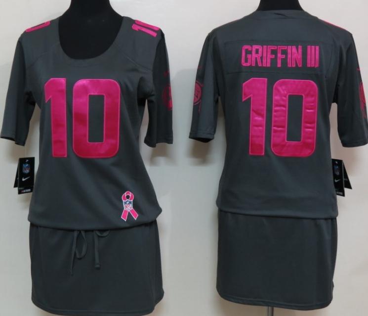 Cheap Women Nike Washington Redskins 10# Robert Griffin III Breast Cancer Awareness Dark Grey NFL Jersey