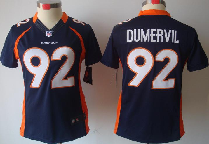 Cheap Women Nike Denver Broncos 92# Elvis Dumervil Blue Game LIMITED NFL Jerseys