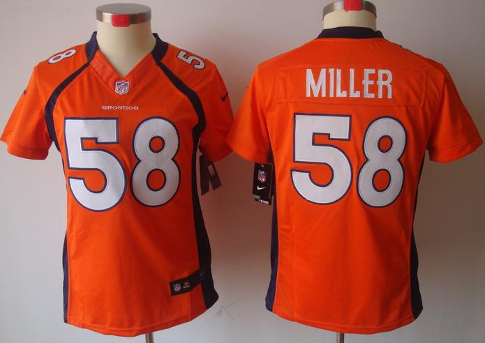 Cheap Women Nike Denver Broncos 58# Von Miller Orange Game LIMITED NFL Jerseys