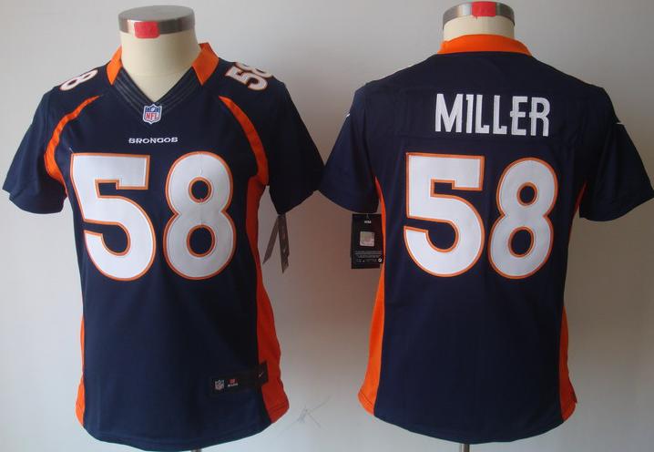 Cheap Women Nike Denver Broncos 58# Von Miller Blue Game LIMITED NFL Jerseys