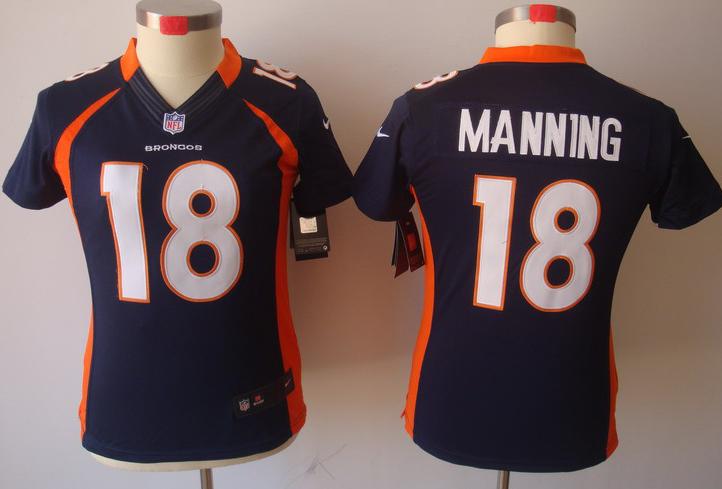 Cheap Women Nike Denver Broncos 18# Peyton Manning Blue Game LIMITED NFL Jerseys