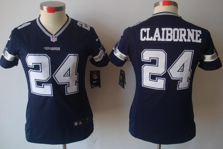 Cheap Women Nike Dallas Cowboys 24 Morris Claiborne Blue Game LIMITED Nike NFL Jerseys