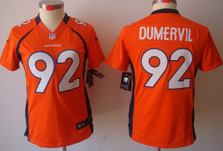 Cheap Women Nike Denver Broncos 92# Elvis Dumervil Orange Game LIMITED NFL Jerseys