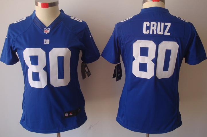 Cheap Women Nike New York Giants 80# Victor Cruz Blue Game LIMITED NFL Jerseys