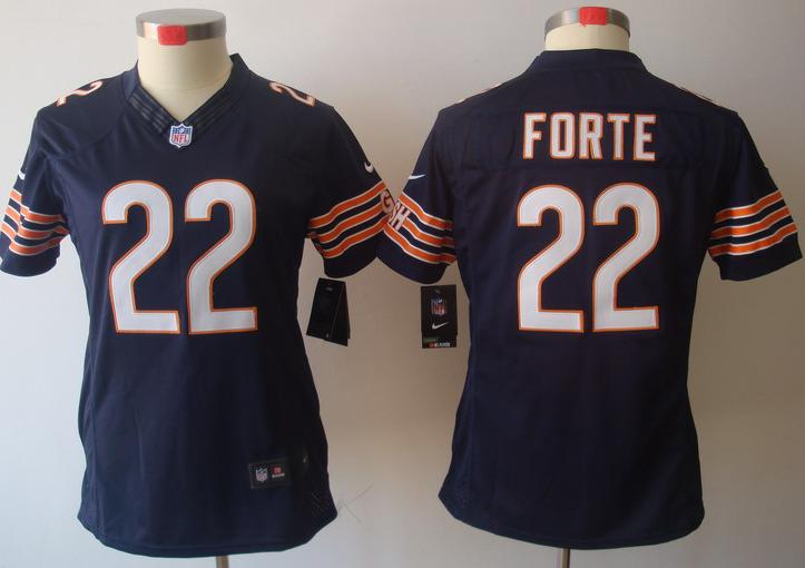 Cheap Women Nike Chicago Bears 22# Matt Forte Blue Game LIMITED NFL Jerseys