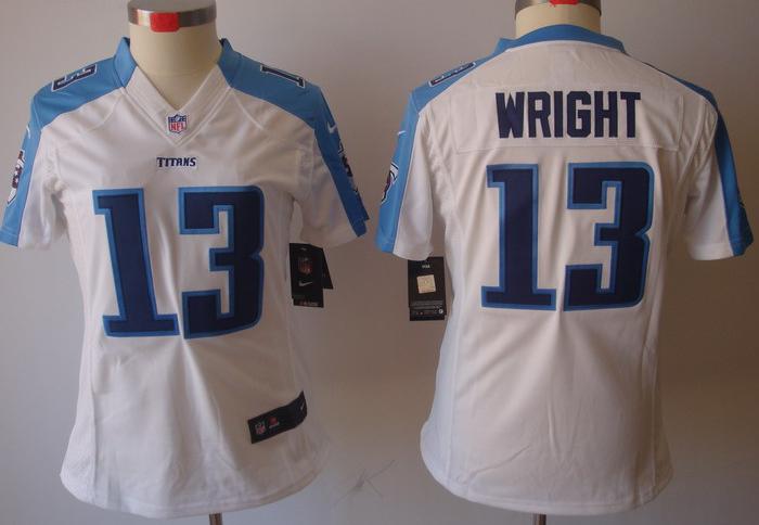 Cheap Women Nike Tennessee Titans 13# Kendall Wright White Game LIMITED NFL Jerseys