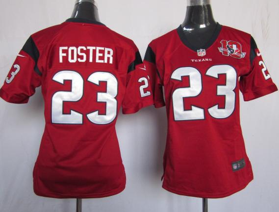 Kids Nike Houston Texans #23 Arian Foster Red NFL Jerseys W 10th Patch Cheap