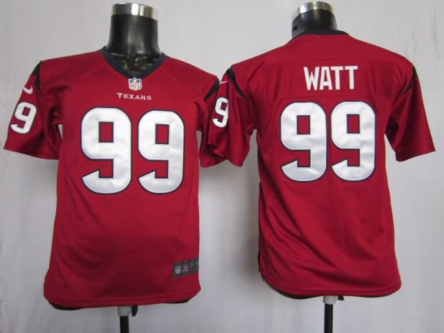 Kids Nike Houston Texans 99 Watt Red NFL Jerseys Cheap
