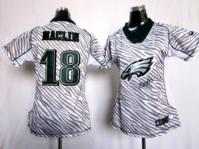 Cheap Women Nike Philadelphia Eagles #18 Jeremy Maclin FEM FAN Zebra Nike NFL Jerseys