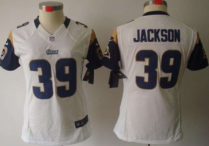 Cheap Women Nike St. Louis Rams 39# Steven Jackson White Game LIMITED NFL Jerseys