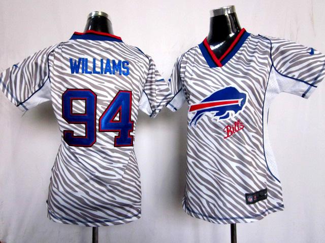 Cheap Women Nike Buffalo Bills #94 Williams FEM FAN Zebra Nike NFL Jerseys