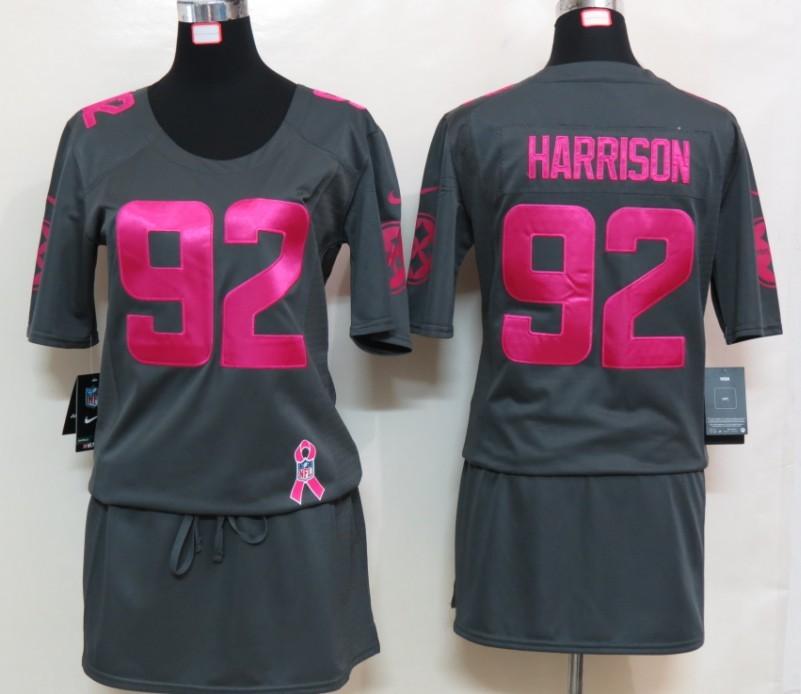 Cheap Women Nike Pittsburgh Steelers #92 James Harrison Breast Cancer Awareness Dark Grey NFL Jersey