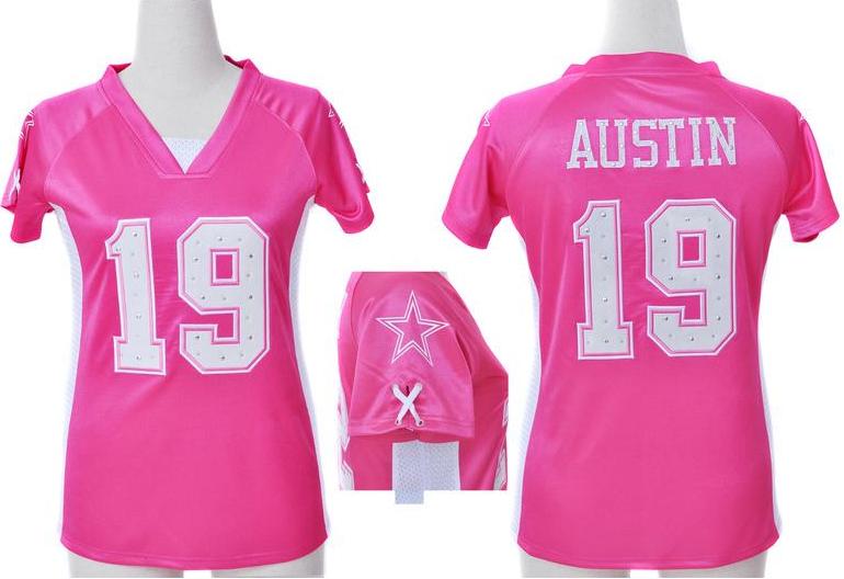 Cheap Women Nike Dallas Cowboys #19 Miles Austin Pink Womens Draft Him II Top Jerseys