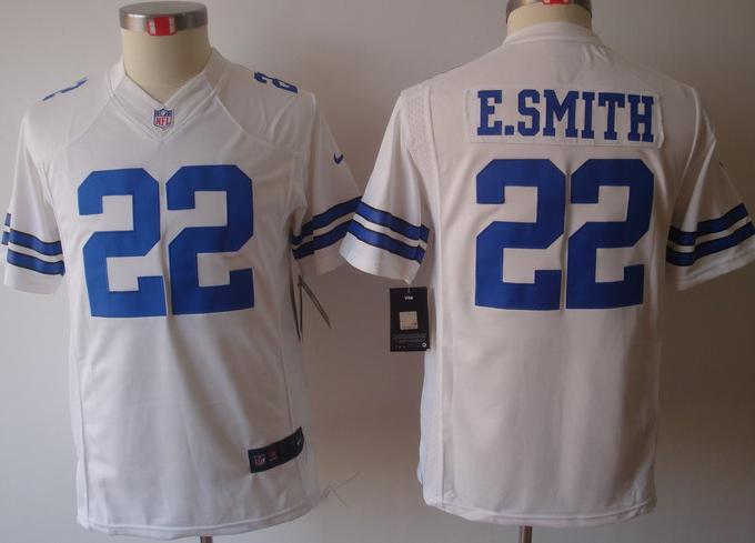 Kids Nike Dallas Cowboys 22 E.SMITH White Game LIMITED NFL Jerseys Cheap