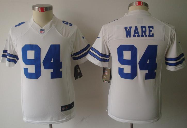 Kids Nike Dallas Cowboys #94 DeMarcus Ware White Game LIMITED NFL Jerseys Cheap
