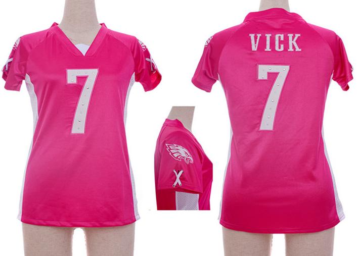 Cheap Women Nike Philadelphia Eagles #7 Michael Vick Pink Womens Draft Him II Top Jerseys