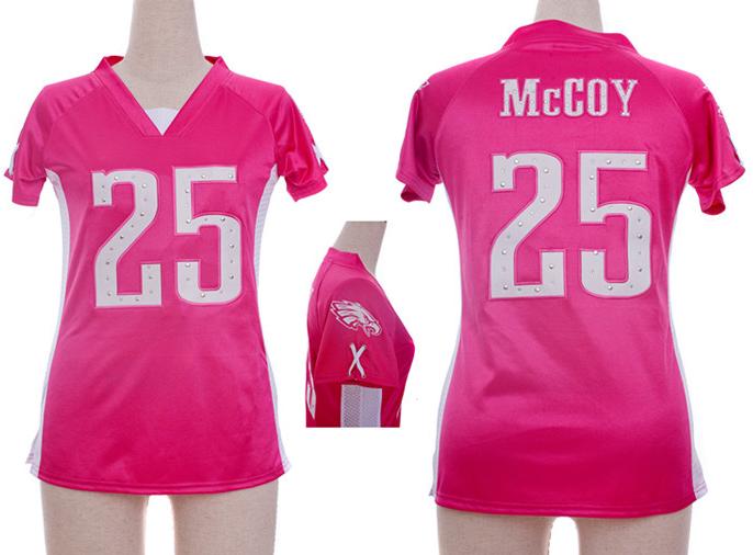 Cheap Women Nike Philadelphia Eagles #25 LeSean McCoy Pink Womens Draft Him II Top Jerseys