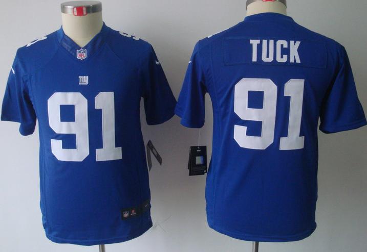 Kids Nike New York Giants 91# Justin Tuck Blue Game LIMITED NFL Jerseys Cheap