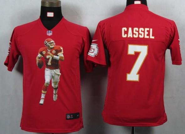Kids Nike Kansas City Chiefs 7 Cassel Red Portrait Fashion Game Jerseys Cheap