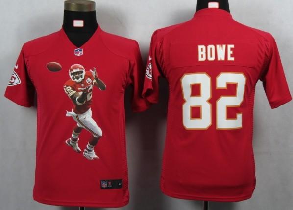 Kids Nike Kansas City Chiefs 82 Bowe Red Portrait Fashion Game Jerseys Cheap