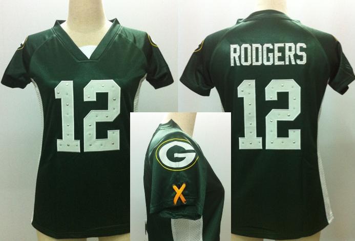 Cheap Women Nike Green Bay Packers #12 Aaron Rodgers Green Womens Draft Him II Top Jerseys