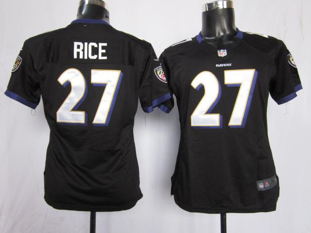 Cheap Women Nike Baltimore Ravens 27 Rice Black Nike NFL Jerseys