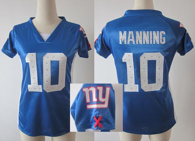 Cheap Women Nike New York Giants 10 Eli Manning Blue Womens Draft Him II Top Jerseys