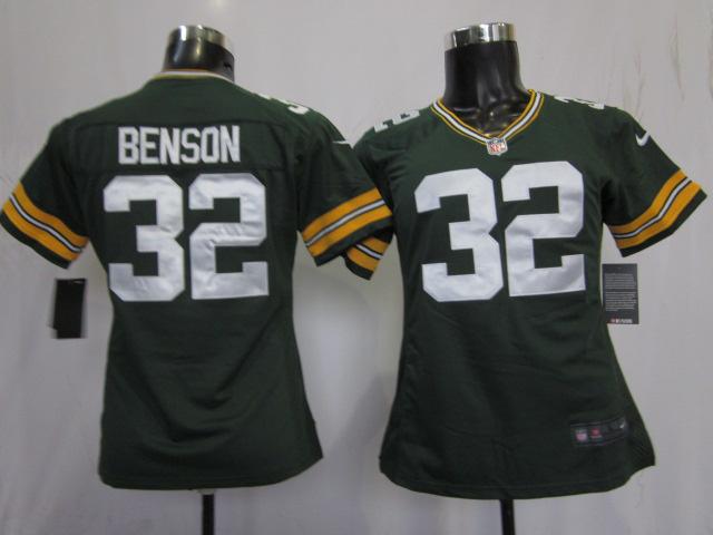 Cheap Women Nike Green Bay Packers #32 Cedric Benson Green NFL Jerseys
