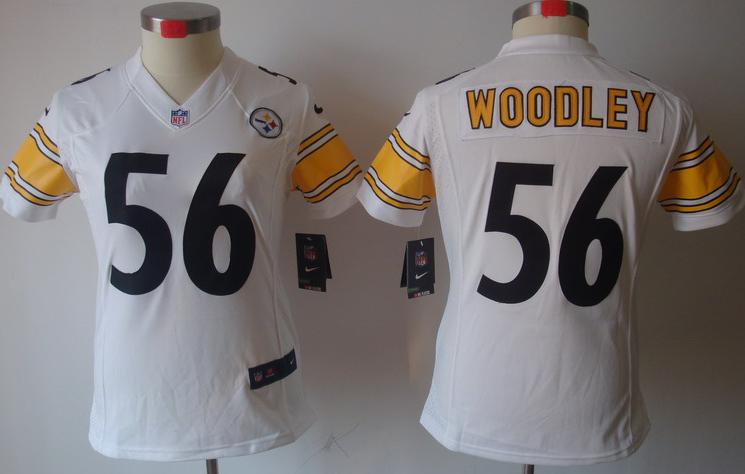 Cheap Women Nike Pittsburgh Steelers #56 Lamarr Woodley White Game LIMITED Nike NFL Jerseys