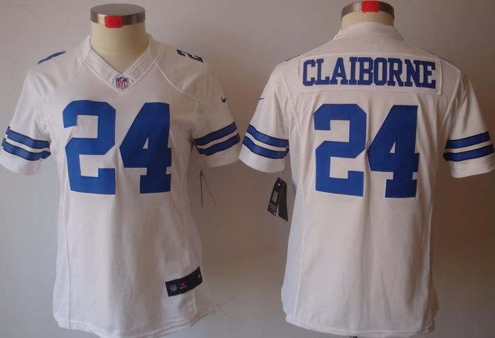 Cheap Women Nike Dallas Cowboys 24 Morris Claiborne White Game LIMITED Nike NFL Jerseys