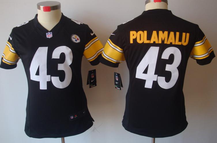 Cheap Women Nike Pittsburgh Steelers #43 Troy Polamalu Black Game LIMITED Nike NFL Jerseys