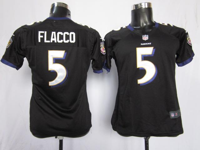 Cheap Women Nike Baltimore Ravens #5 Joe Flacco Black Nike NFL Jerseys