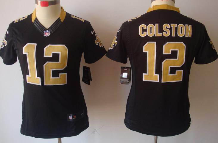 Cheap Women Nike New Orleans Saints #12 Marques Colston Black Game LIMITED Nike NFL Jerseys