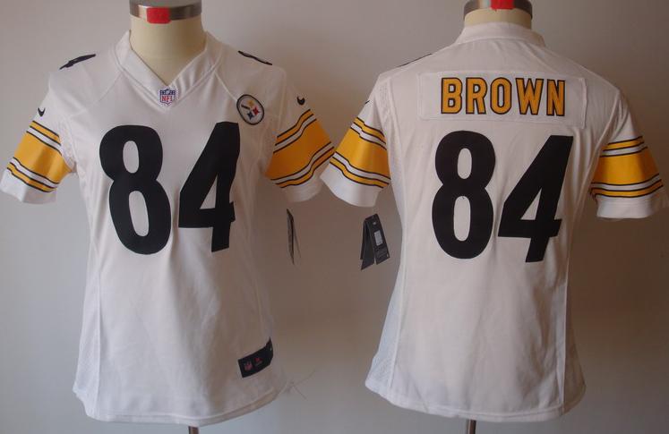 Cheap Women Nike Pittsburgh Steelers #84 Antonio Brown White Game LIMITED Nike NFL Jerseys