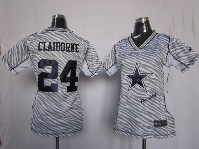 Cheap Women Nike Dallas Cowboys #24 Claiborne Women's FEM FAN Zebra Nike NFL Jerseys