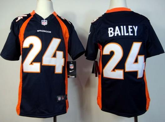 Kids Nike Denver Broncos 24# Champ Bailey Blue NFL Jerseys Cheap