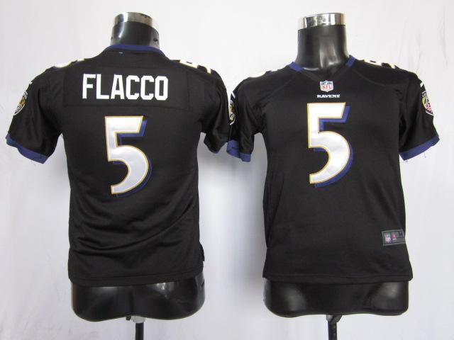 Kids Nike Baltimore Ravens #5 Joe Flacco Black NFL Jerseys Cheap