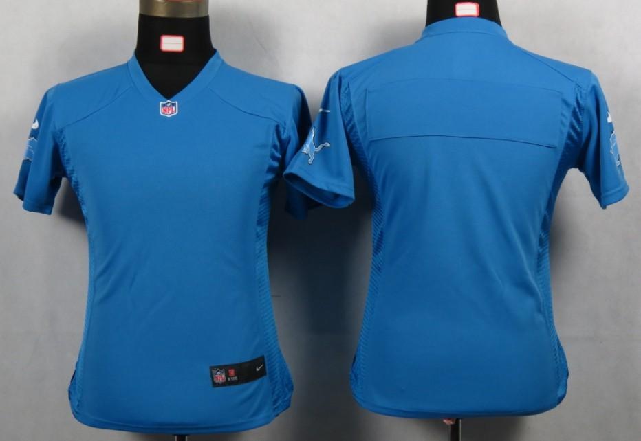 Cheap Women Nike Detroit Lions Blank Blue Portrait Fashion Game Jerseys