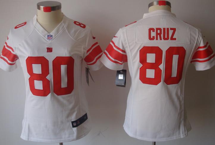 Cheap Women Nike New York Giants 80# Victor Cruz White Game LIMITED Nike NFL Jerseys