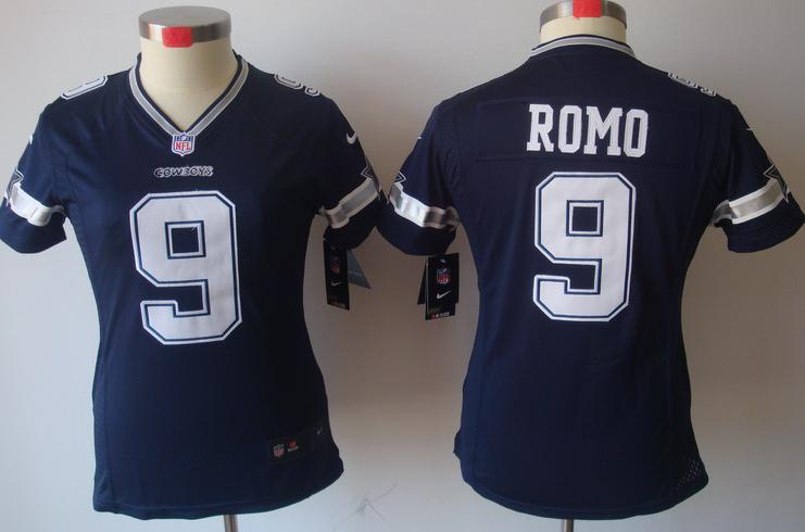 Cheap Women Nike Dallas Cowboys #9 Tony Romo Blue Game LIMITED Nike NFL Jerseys