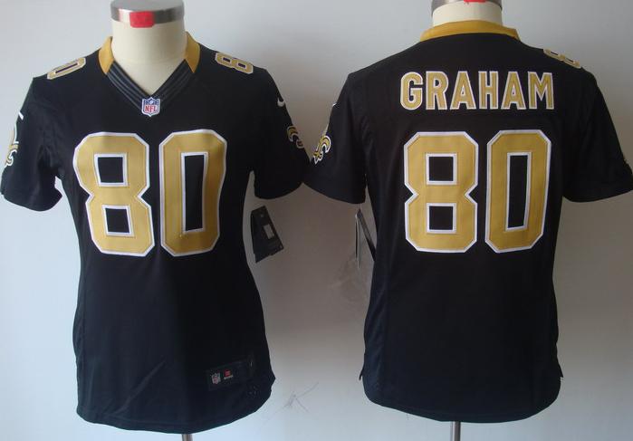 Cheap Women Nike New Orleans Saints #80 Jimmy Graham Black Game LIMITED Nike NFL Jerseys