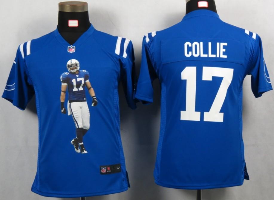 Kids Nike Indianapolis Colts 17 Collie Blue Portrait Fashion Game Jerseys Cheap