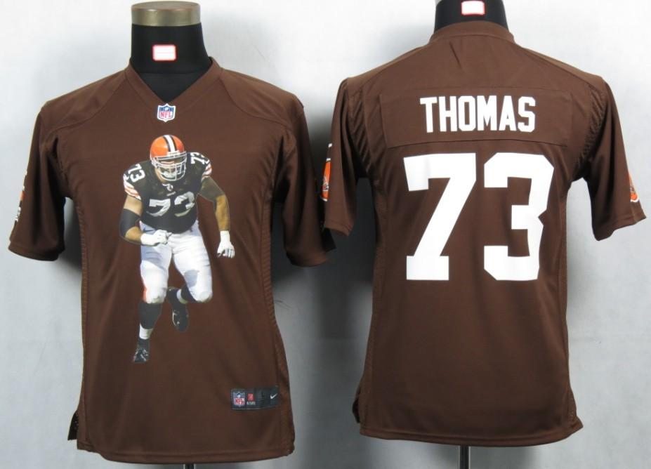 Kids Nike Cleveland Browns 73 Thomas Brown Portrait Fashion Game Jerseys Cheap