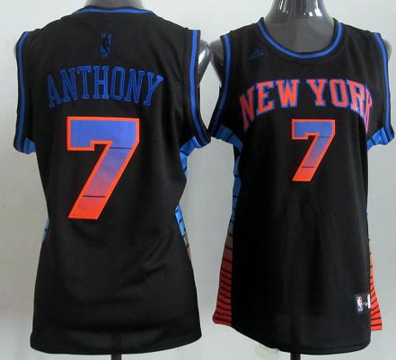 Cheap Women New York Knicks 7 Carmelo Anthony Black Vibe Fashion Revolution 30 Swingman Jersey