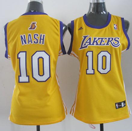 Cheap Women Los Angeles Lakers 10 Steve Nash Yellow Revolution 30 Swingman NBA Jerseys